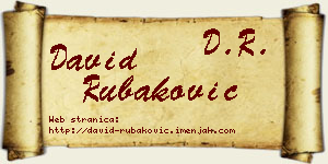 David Rubaković vizit kartica